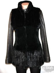 жилетка длинная утеплённая мех Норка XS-S чёрный