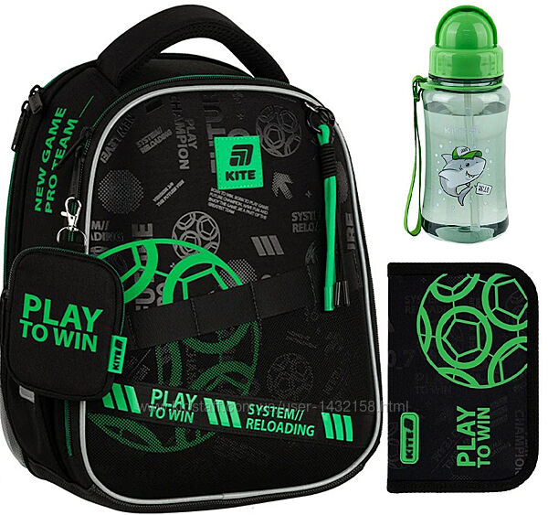 Рюкзак Kite Education каркасний K25-555S-2 Play&Win пенал пляшка
