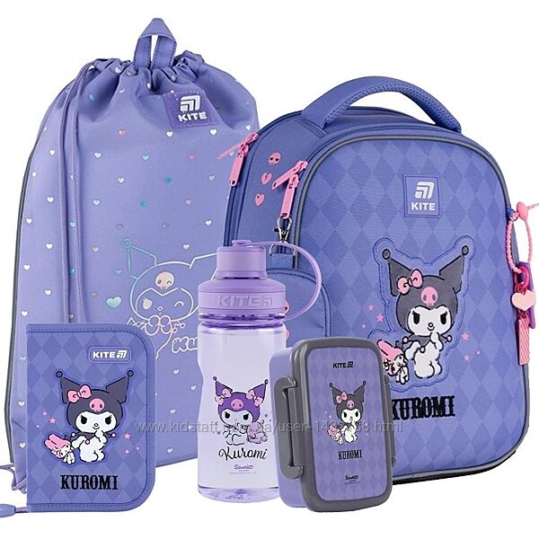 Шкільний набір рюкзак Kite Kuromi HK25-555S-2