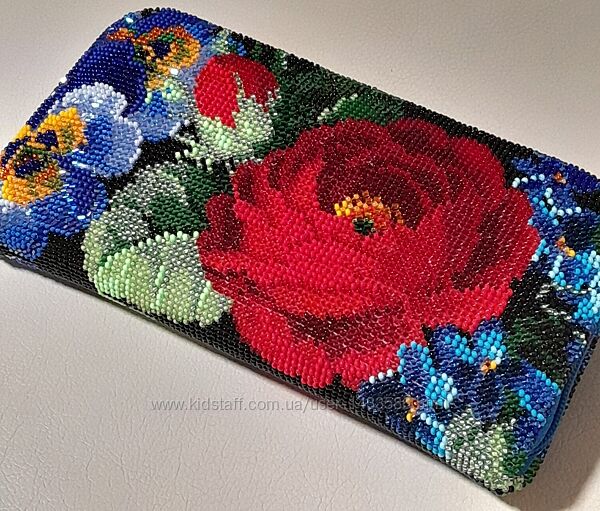 Гаманець, портмоне, кошельок вишитий бісером
