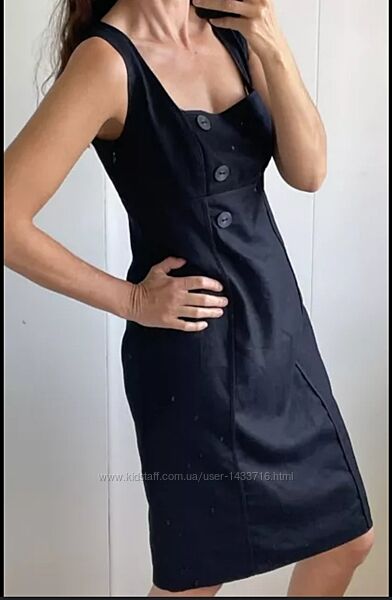 Превосходное льняное платье футляр, лён и вискоза Пог-48 см