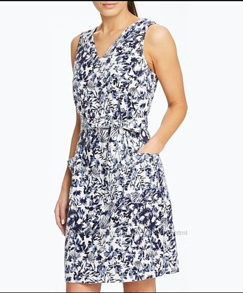 Бесподобное льняное платье с карманами и поясом ПОГ-53 см