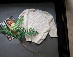 Ніжна вкорочена трикотажна кофта футболка з вишивкою