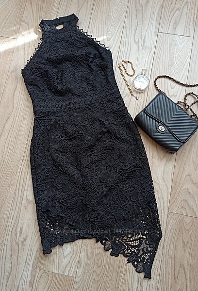 Вечірня чорна мереживна сукня, М 