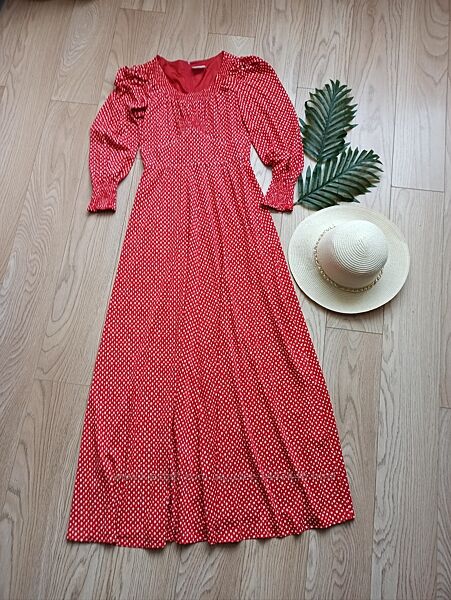 Вінтажна довга червона сукня, S