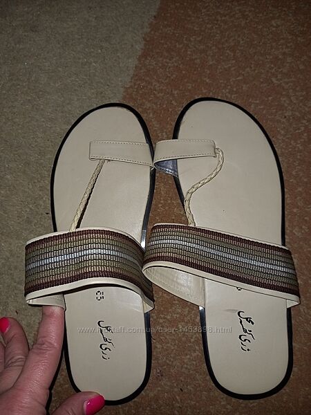 Сандали открытые через пальчик, размер 40, длина стельки 26 см