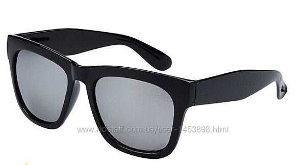 Стильные ЗЕРКАЛЬНЫЕ очки, черная ГЛЯНЦЕВАЯ оправа