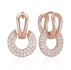 Шикарные серьги-кольца с кристаллами