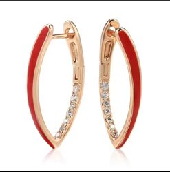 Шикарные серьги эмаль кристаллы