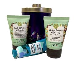 Набір міні продуктів каріте та мигдаль, Маска-Гель з Мятою у скриньці