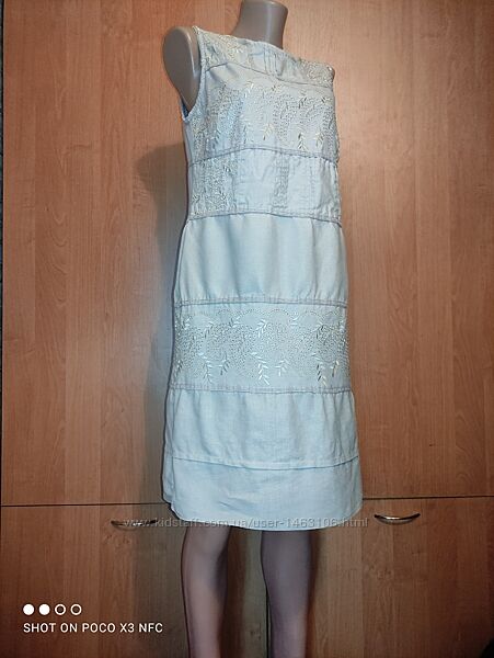 Красивенное льняное платье вышивка, лен Пог-49