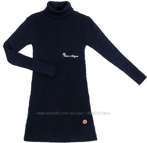 Сукня з в&acuteязаного трикотажу з високим коміром для дівчинки. 116 - 158см