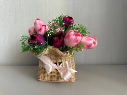 Декор корзинка с цветами