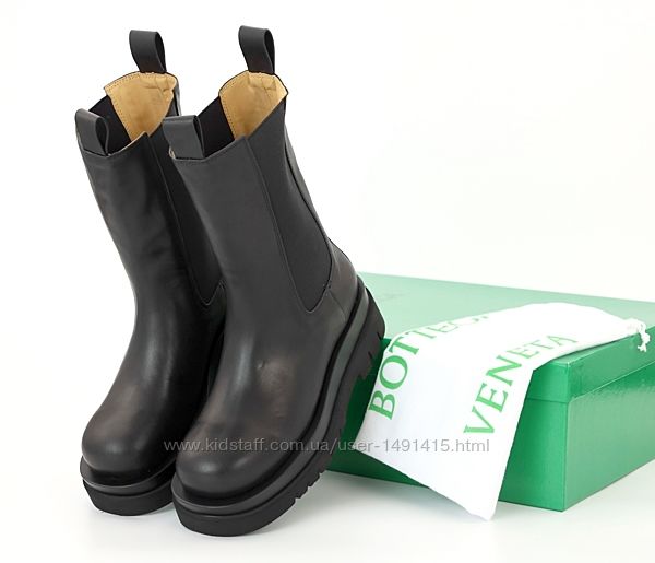 Женские ботинки Bottega Veneta. Демисезон. Black. Натуральная кожа