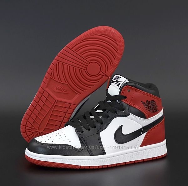 Мужские кроссовки Nike Air Jordan 1 Retro. White Black Red