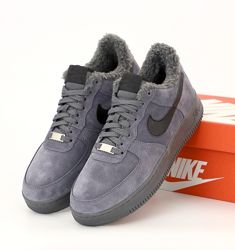 Зимние мужские кроссовки ботинки Nike Air Force Winter. Натуральная замша