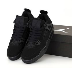 Мужские кроссовки Nike Air Jordan 4 Retro. УНИСЕКС. Black. Найк Джордан.