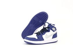 Женские кроссовки Nike Air Jordan 1 Retro. White Blue. Найк Джордан