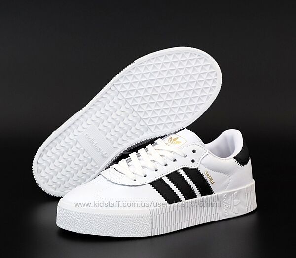 Женские кроссовки Adidas Samba. Унисекс. White Black