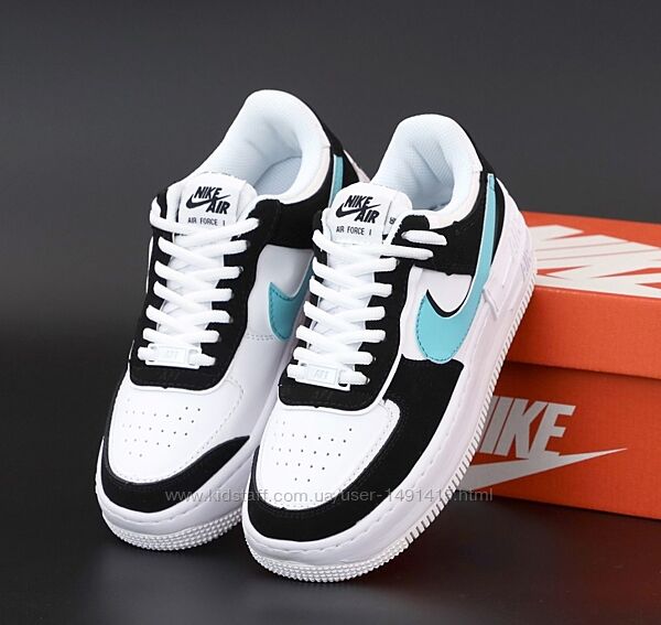 Женские кроссовки Nike Air Force Shadow. White Black