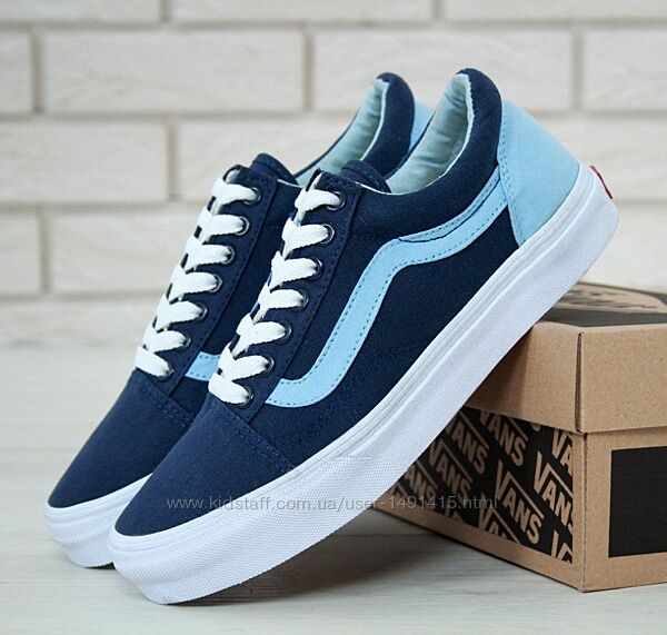 Кеды ванс Vans Old Skool. Blue White. Унисекс.