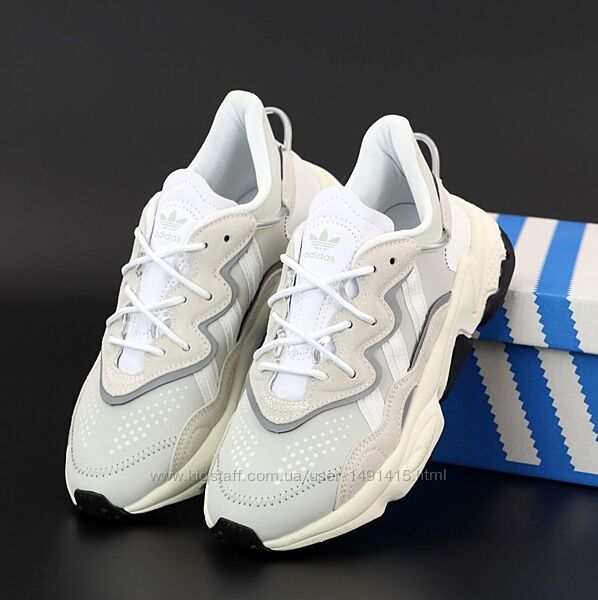 Мужские кроссовки Adidas Ozweego. Рефлектив. Унисекс. Grey Beige