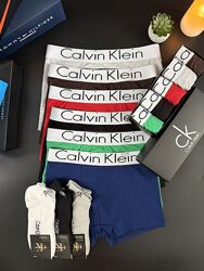 Набор 5 шт. Мужские трусы боксеры Calvin Klein Steel Турция. Труси чоловічі
