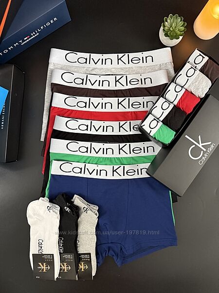 Набор 5 шт. Мужские трусы боксеры Calvin Klein Steel Турция. Труси чоловічі