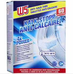 Анти-кальк таблетки для стиральної машини W5 anti-kalk-tabs 4х Power 60 шт.