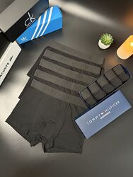 Набор 5 шт. Мужские трусы боксеры Tommy Hilfiger black 3D Турция. Боксери.
