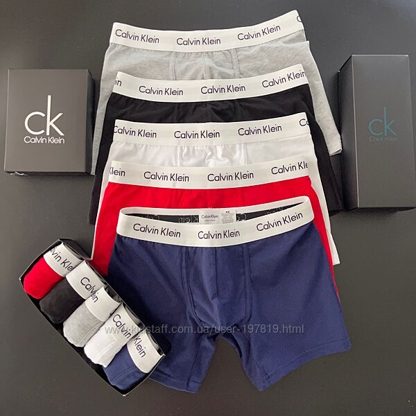 Набор 5 шт. Мужские трусы боксеры Calvin Klein 365 white. Труси боксери CK.