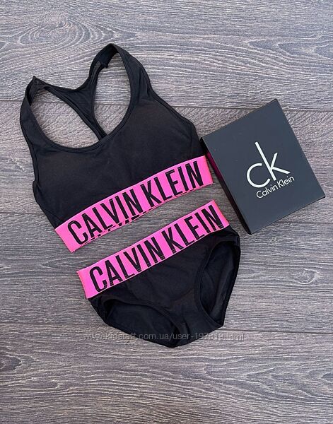 Женский комплект топ с трусиками CK Intense. Жіночий комплект топ труси CK.