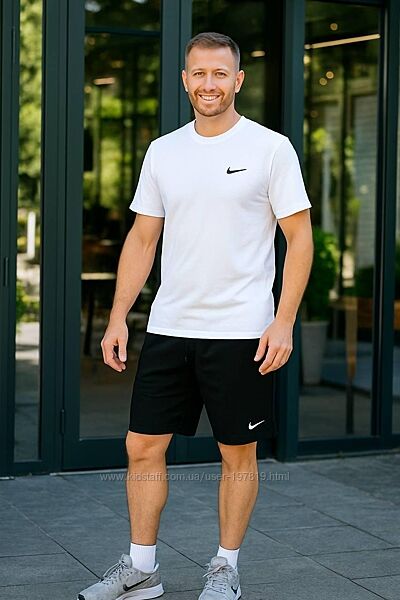 Мужской летний костюм Nike. Чоловічий спортивний костюм Nike шорти футболка