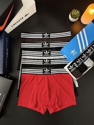 Набор 5 шт. Мужские трусы боксеры Adidas в коробке. Чоловічі труси боксери 