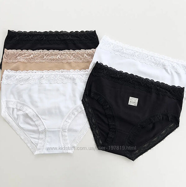 Набор 5 шт. Женские трусики, трусы с кружевом 2XL-5XL ТМ Nicoletta. Турция