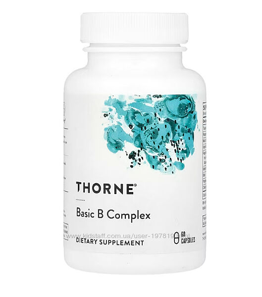 Thorne. Комплекс основних вітамінів групи B, 60 капсул. Витамины B. США.