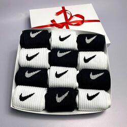 Набір 12 пар. Бокс чоловічих високих шкарпеток Nike 36-45. Носки спорт Nike
