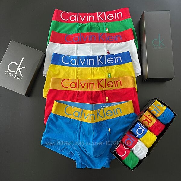 Набор 5 шт. Подростковые мужские трусы-боксеры Calvin Klein World. Боксери 