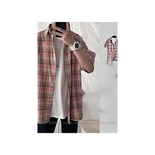 рубашка мужская 3XL батал размер 56 летня в клетку 100 коттон