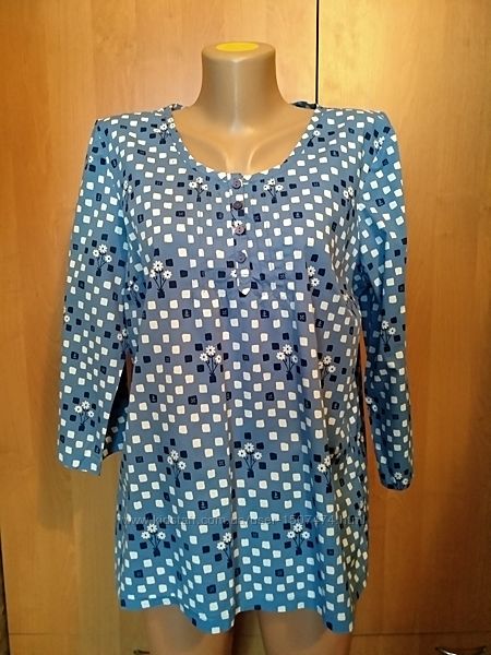 Легкая хлопковая блузка Пог-52 см