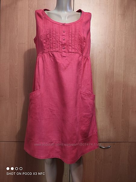 Обалденное льняное платье лен из льна Пог-52 см