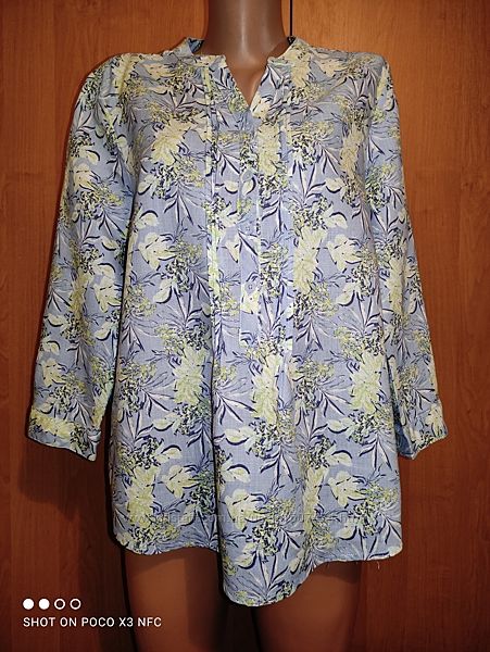 Красивая льняная блузка лён Пог 56 см