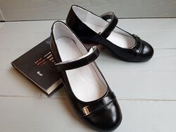 р.33, 35 Туфли кожаные D Style Shiny Black 