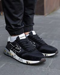 р.40-45 Кроссовки Premiata Mick Black White PR005