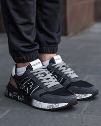 р.40-45 Кроссовки Premiata Lander Black White Brown PR007