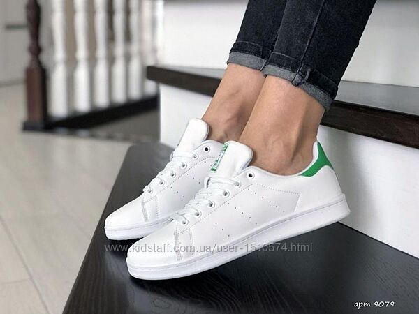 Р.36, 39 кроссовки adidas stan smith бело/зеленые KS 9079