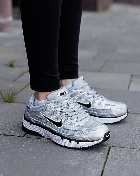 р.36-40 Кроссовки Nike P-6000 White Silver Black NK317