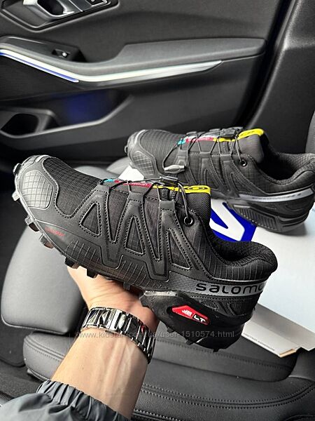 р.41-46 Кроссовки Salomon Speedcross 4 Black Silver SL024