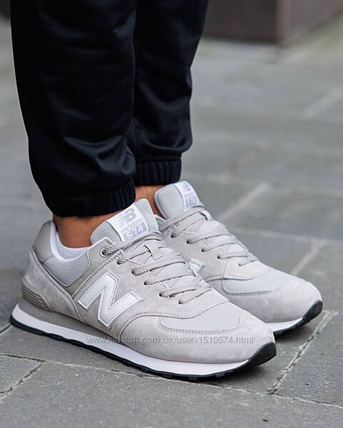 р.41-46 Кроссовки New Balance 574 Silver White NB156