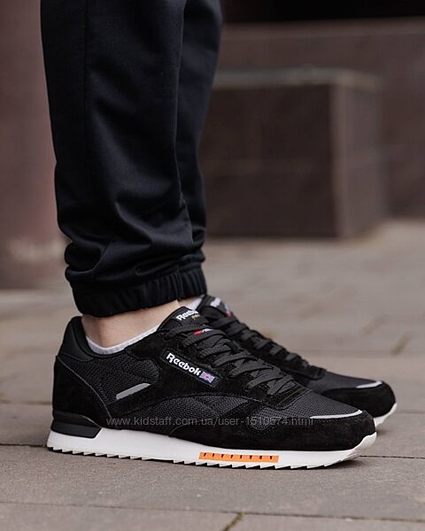 р.41-46 Кроссовки Reebok Classic Super Leather Black White RB041